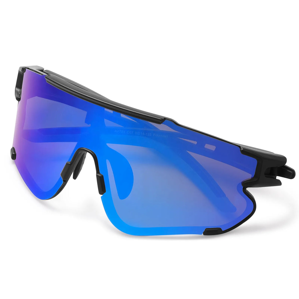 Black Freedom Trail-Blue Lens Sports Sunglasses