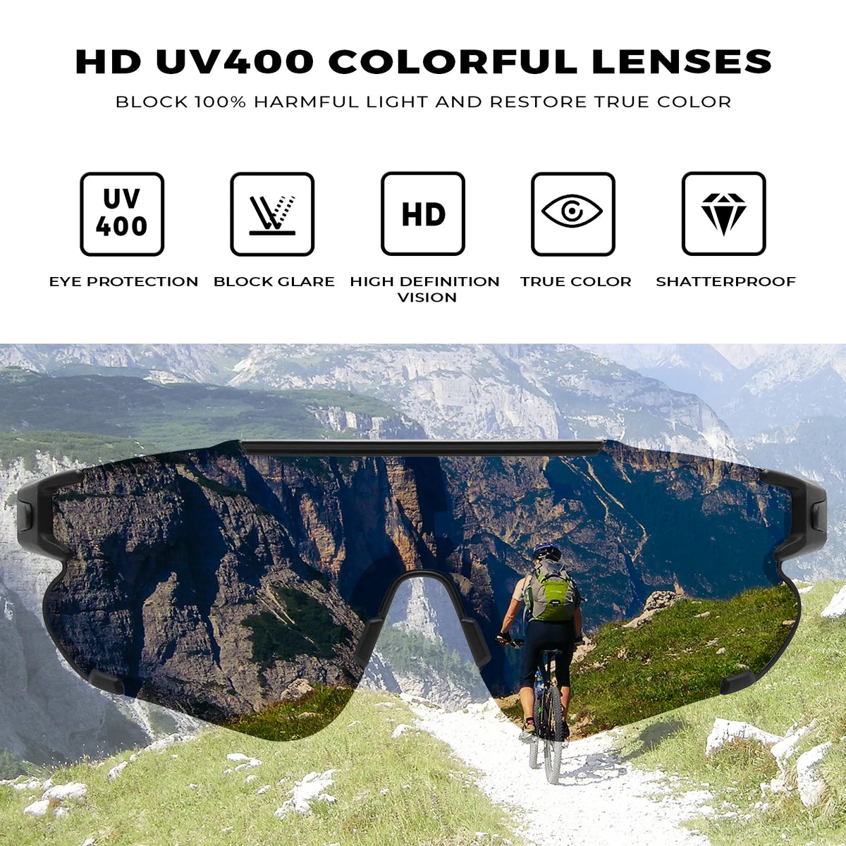 Black Freedom Trail-Blue Lens Sports Sunglasses