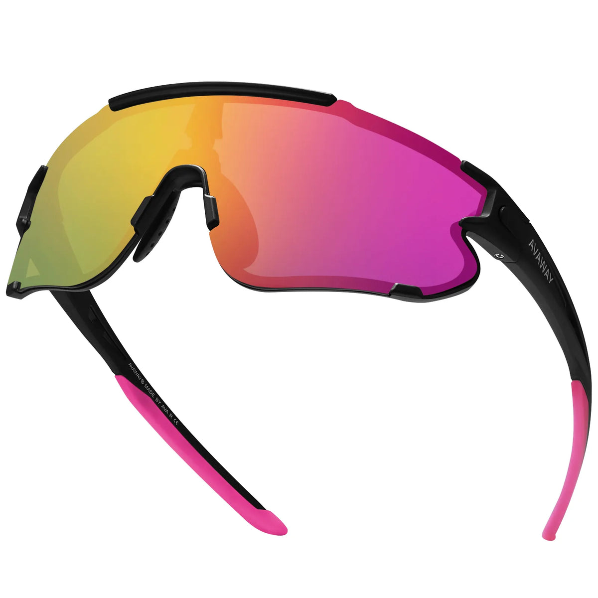 Black Freedom Trail-Pink Lens Sports Sunglasses