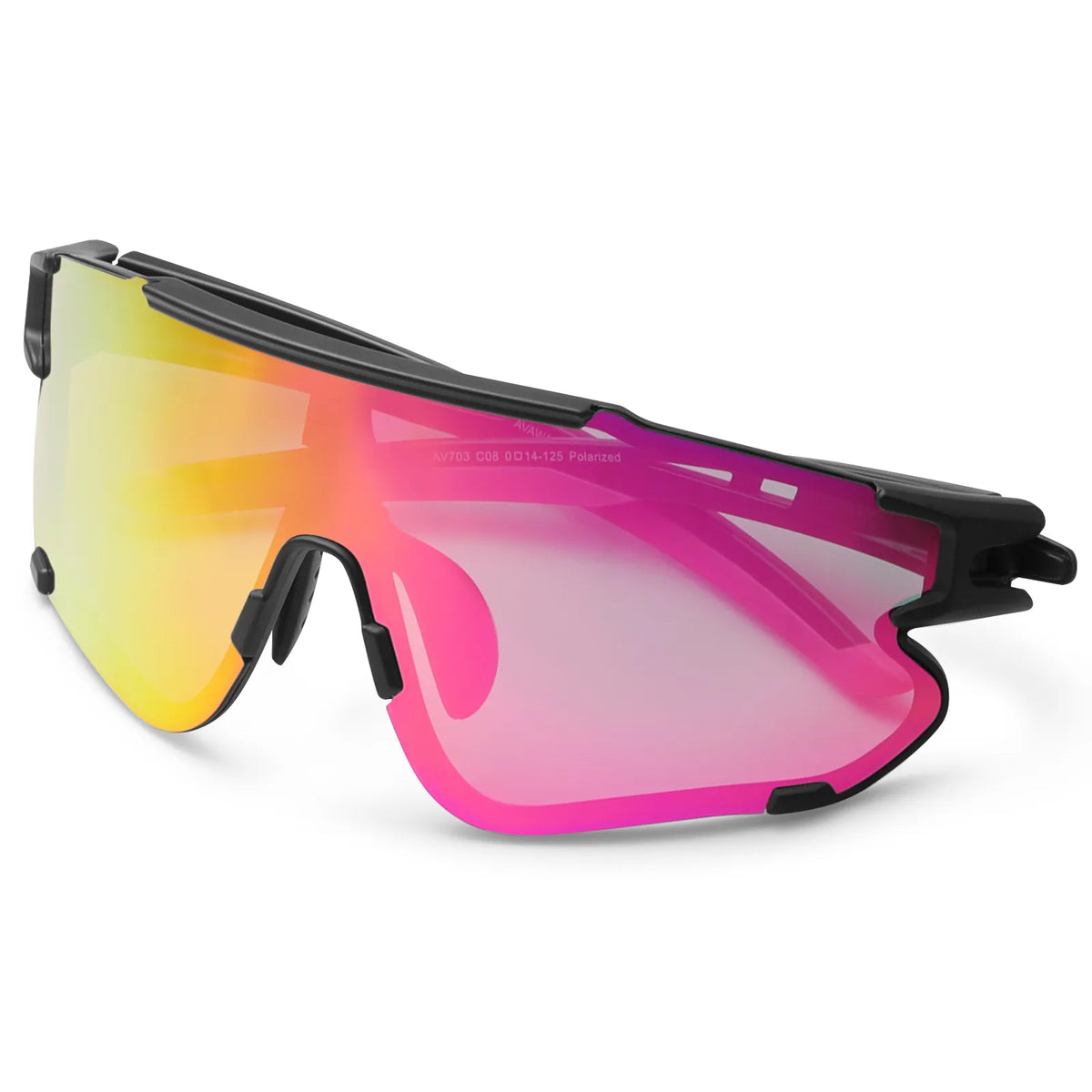 Black Freedom Trail-Pink Lens Sports Sunglasses