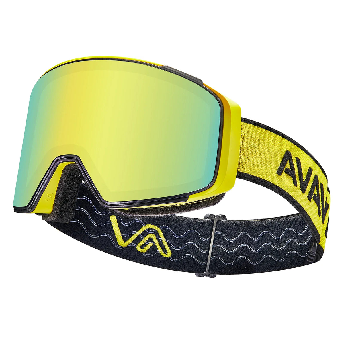 Black Alpine Storm-Gold Lens Snow Goggles