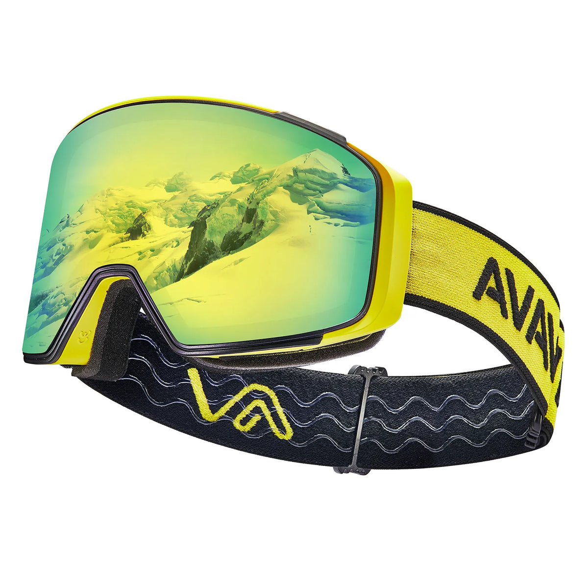 Black Alpine Storm-Gold Lens Snow Goggles