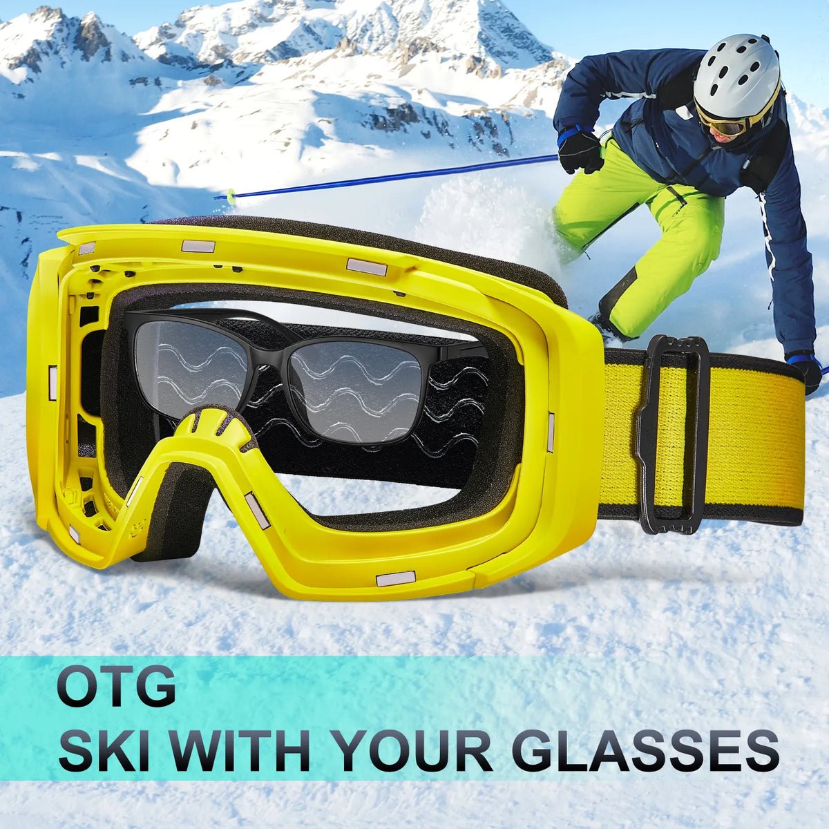 Black Alpine Storm-Gold Lens Snow Goggles