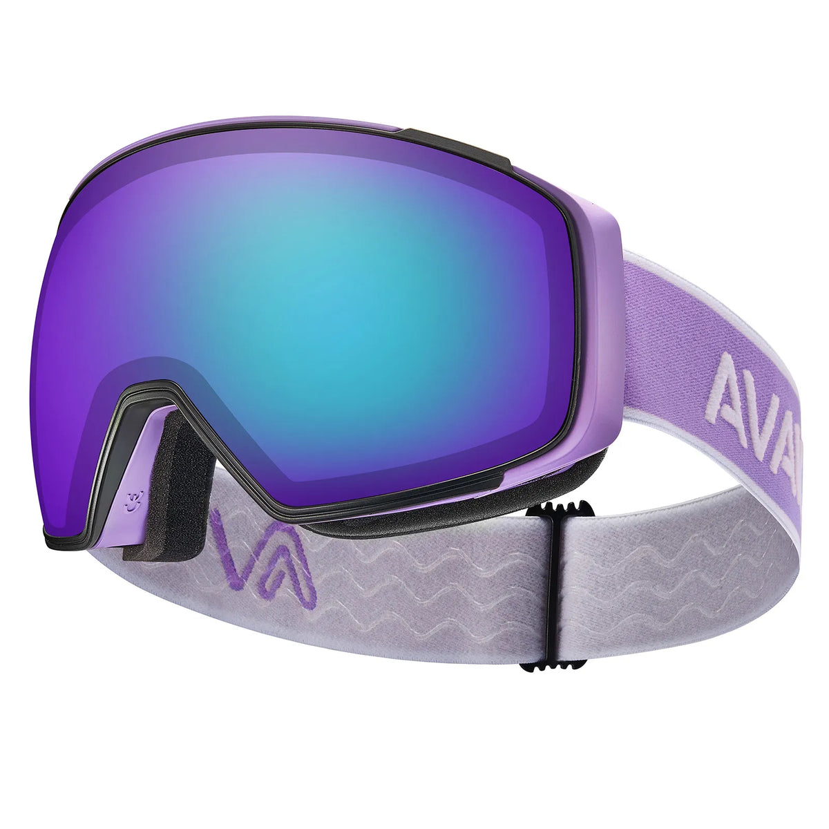 Black Alpine Storm-Purple Lens Snow Goggles