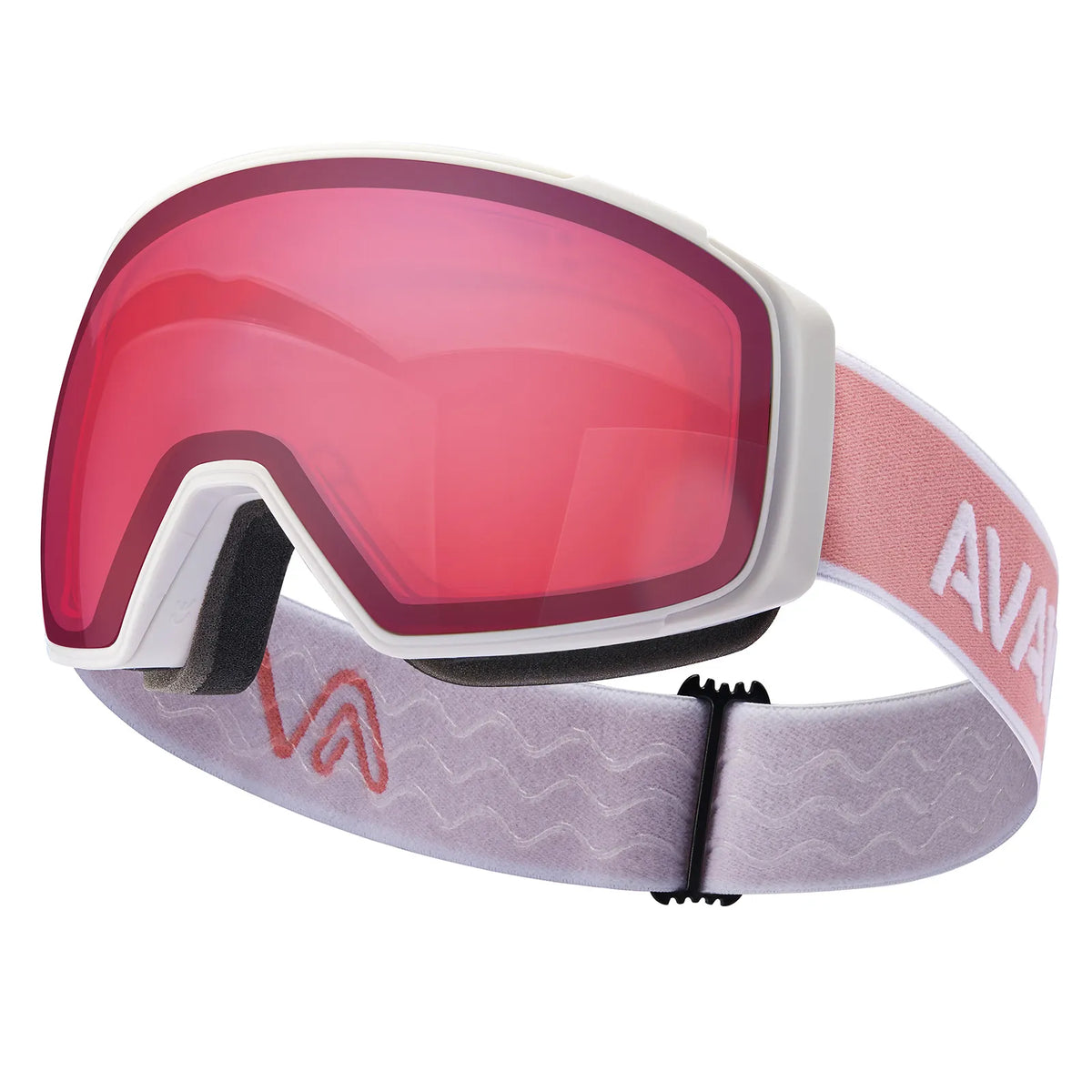 Black Alpine Storm-Pink Lens Snow Goggles