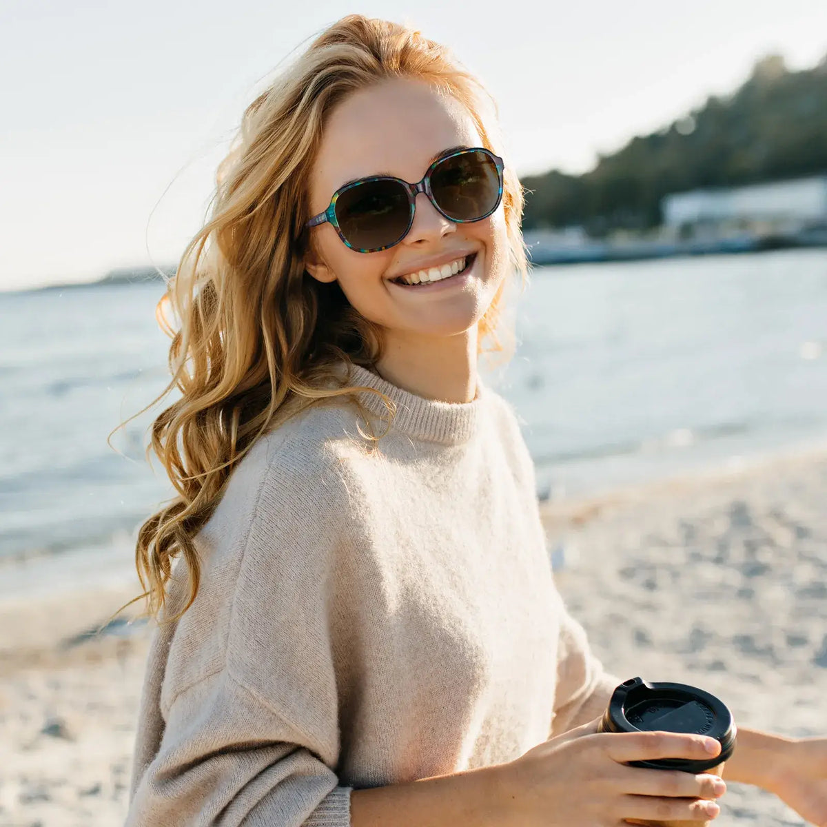 Blue striped Matthew-Whispering Garden Sunglasses