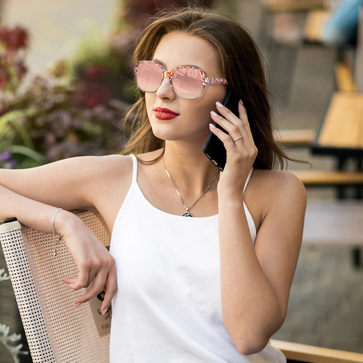 Floral Matthew-Blush Wave Sunglasses