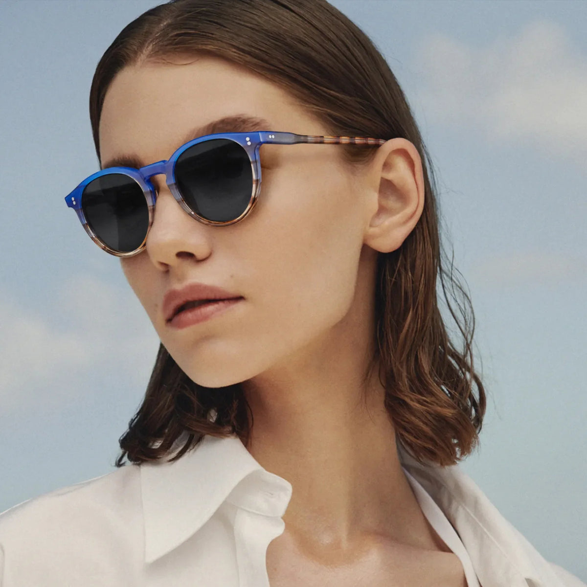 Striped Buffalo-Peacock Feather Sunglasses