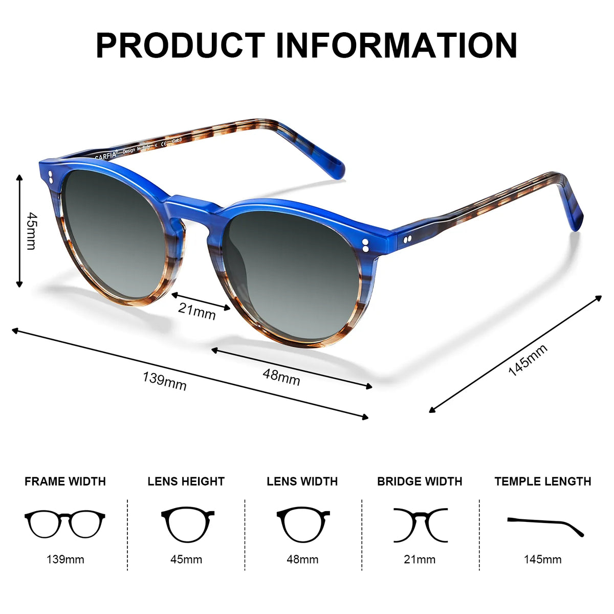 Striped Buffalo-Peacock Feather Sunglasses