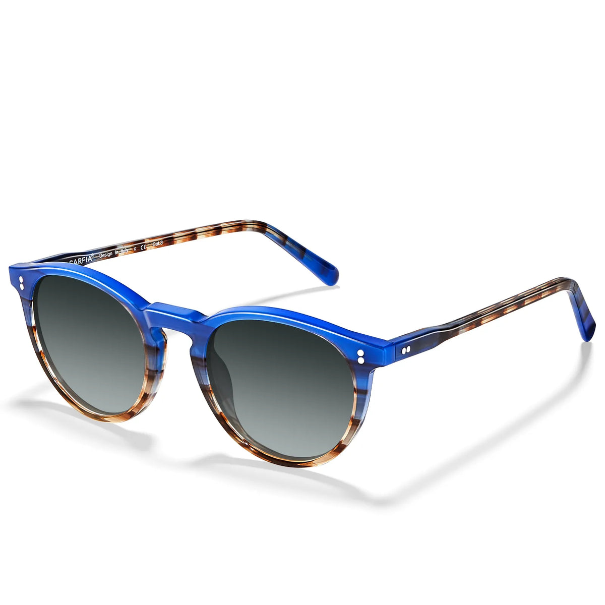 Striped Buffalo-Peacock Feather Sunglasses