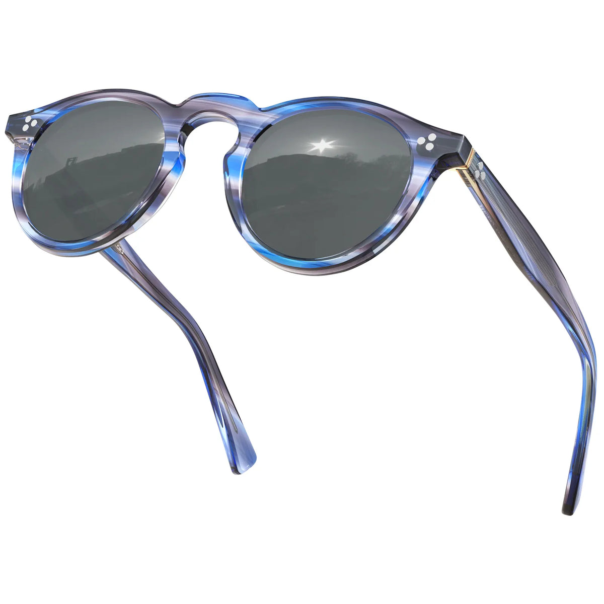 Striped Mesa-Blue-Grey Swirl Sunglasses