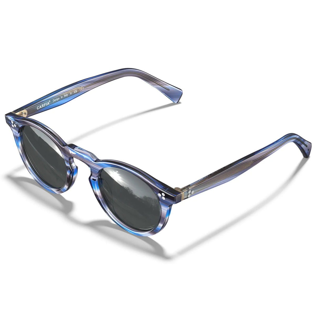Striped Mesa-Blue-Grey Swirl Sunglasses