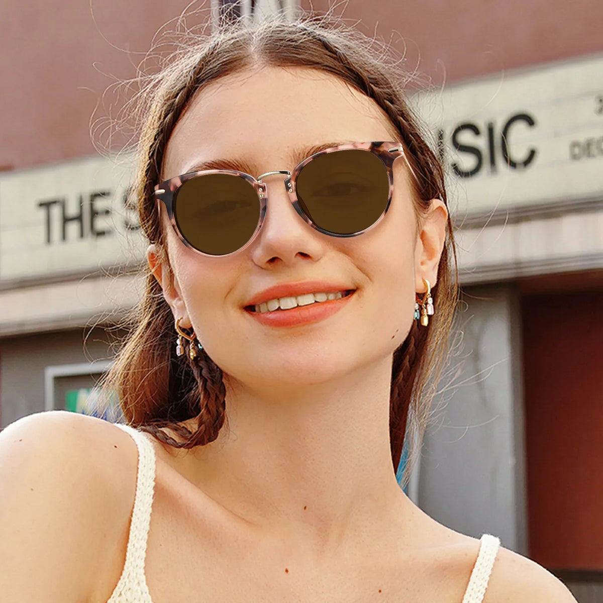 Pink tortoise Eureka-Petal Dreams Sunglasses