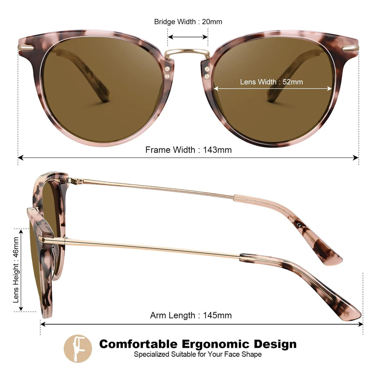 Pink tortoise Eureka-Petal Dreams Sunglasses