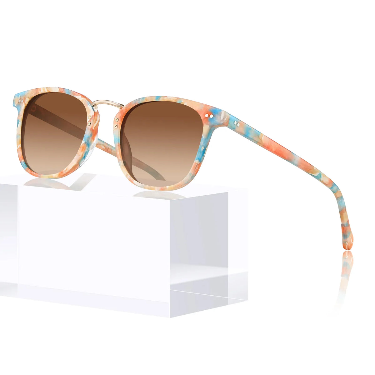 Floral Auburn-Colorful Marble Sunglasses