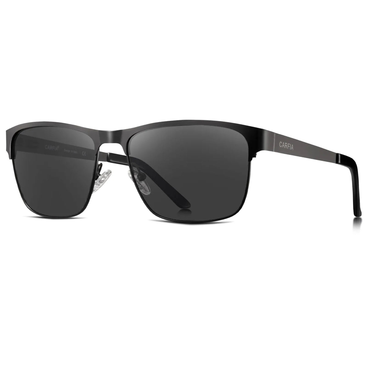 Daley Matte Ebony rectangle metal sunglasses, view 5