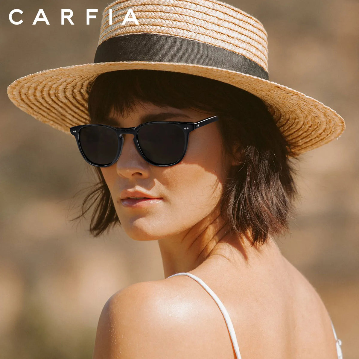 Creston Classic Noir square acetate sunglasses, view 2