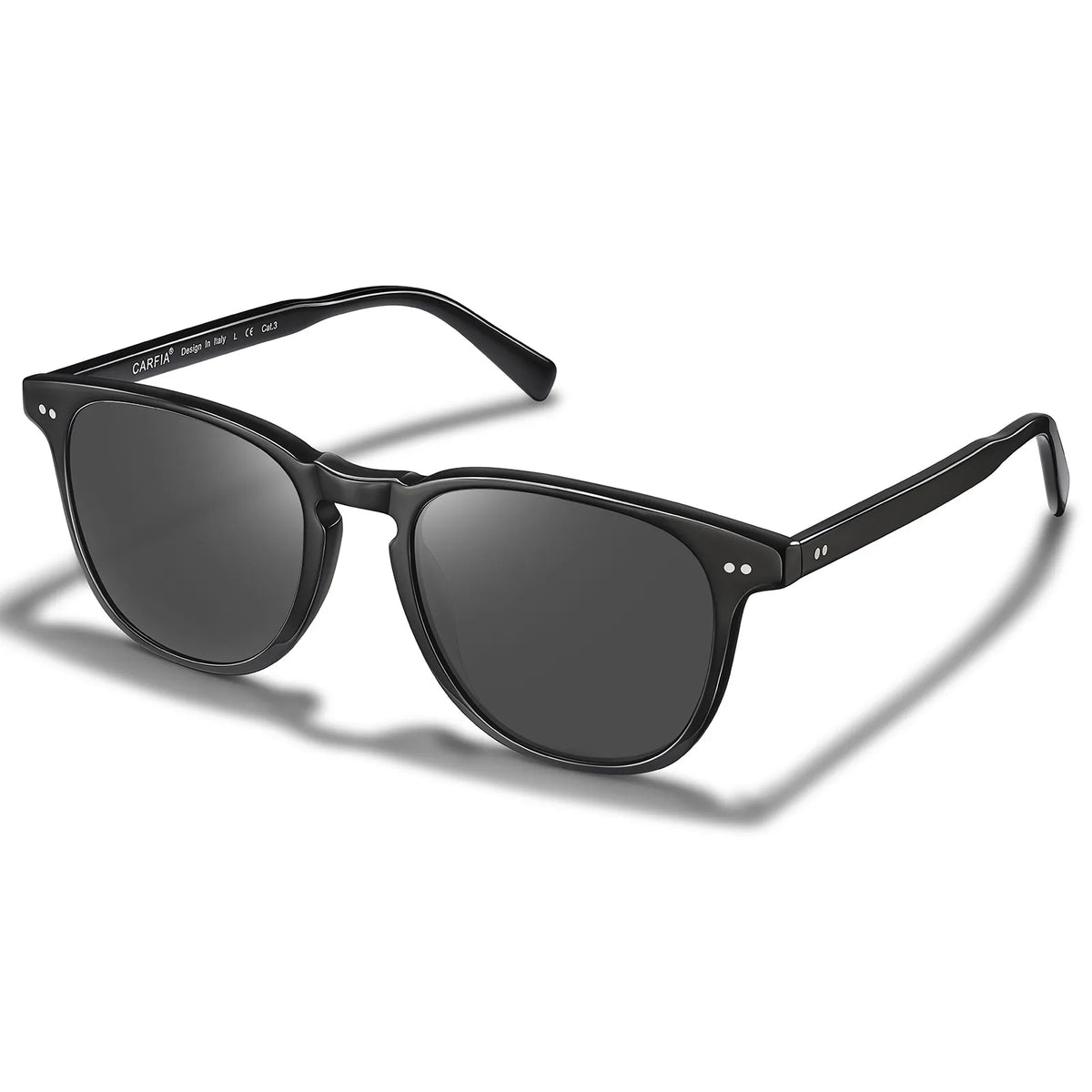 Creston Classic Noir square acetate sunglasses, view 3
