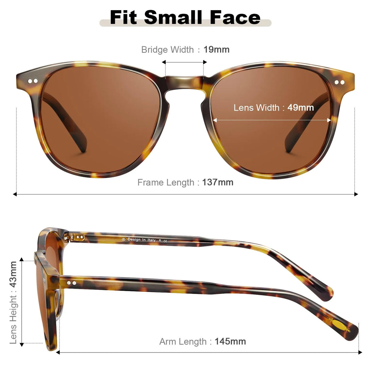 Creston Tortoise Brew square acetate sunglasses, view 7