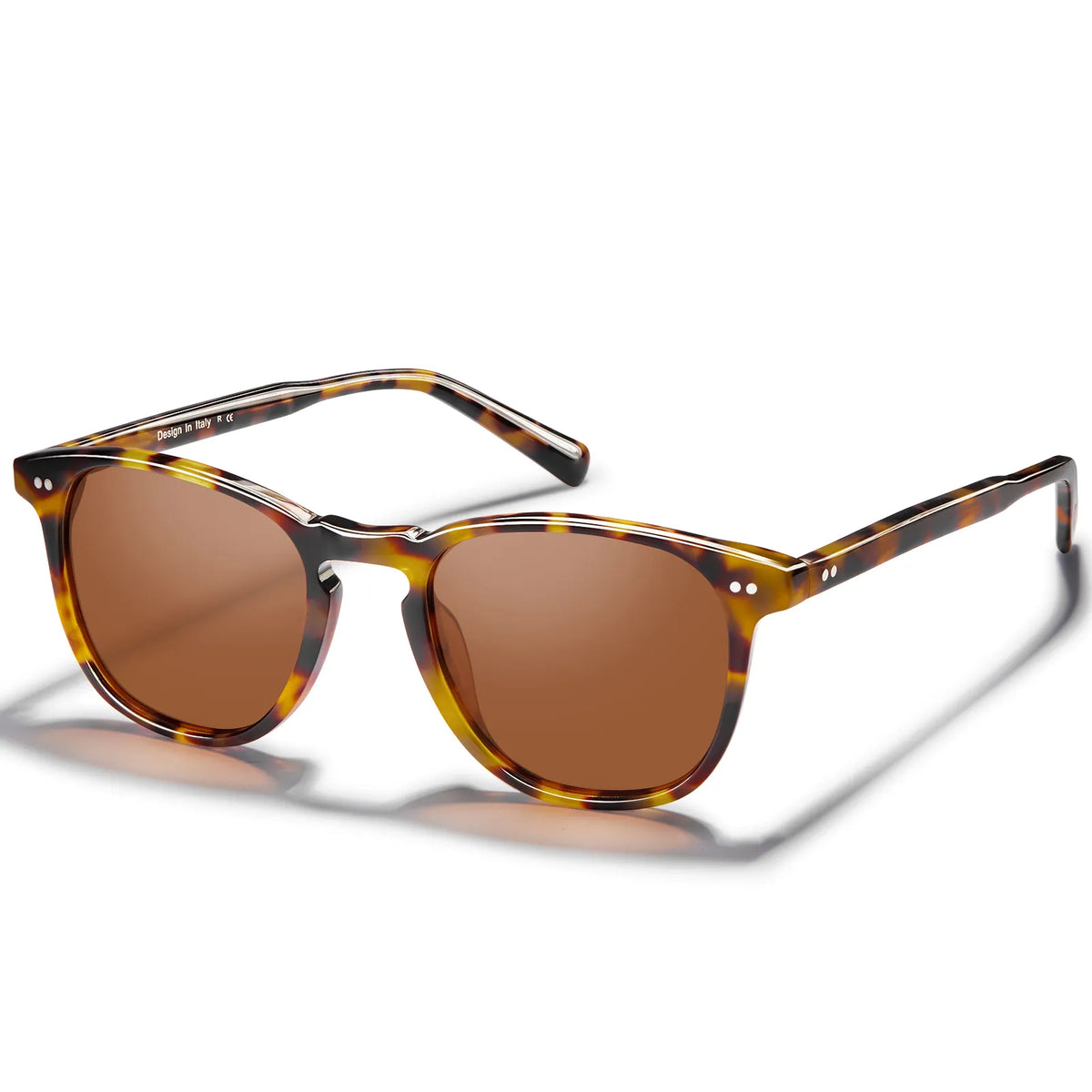 Creston Tortoise Brew square acetate sunglasses, view 6