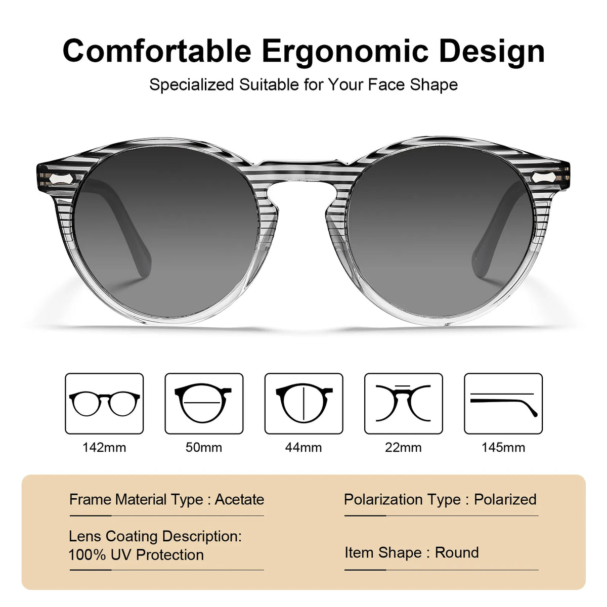 Striped Concord-Foggy Drift Sunglasses