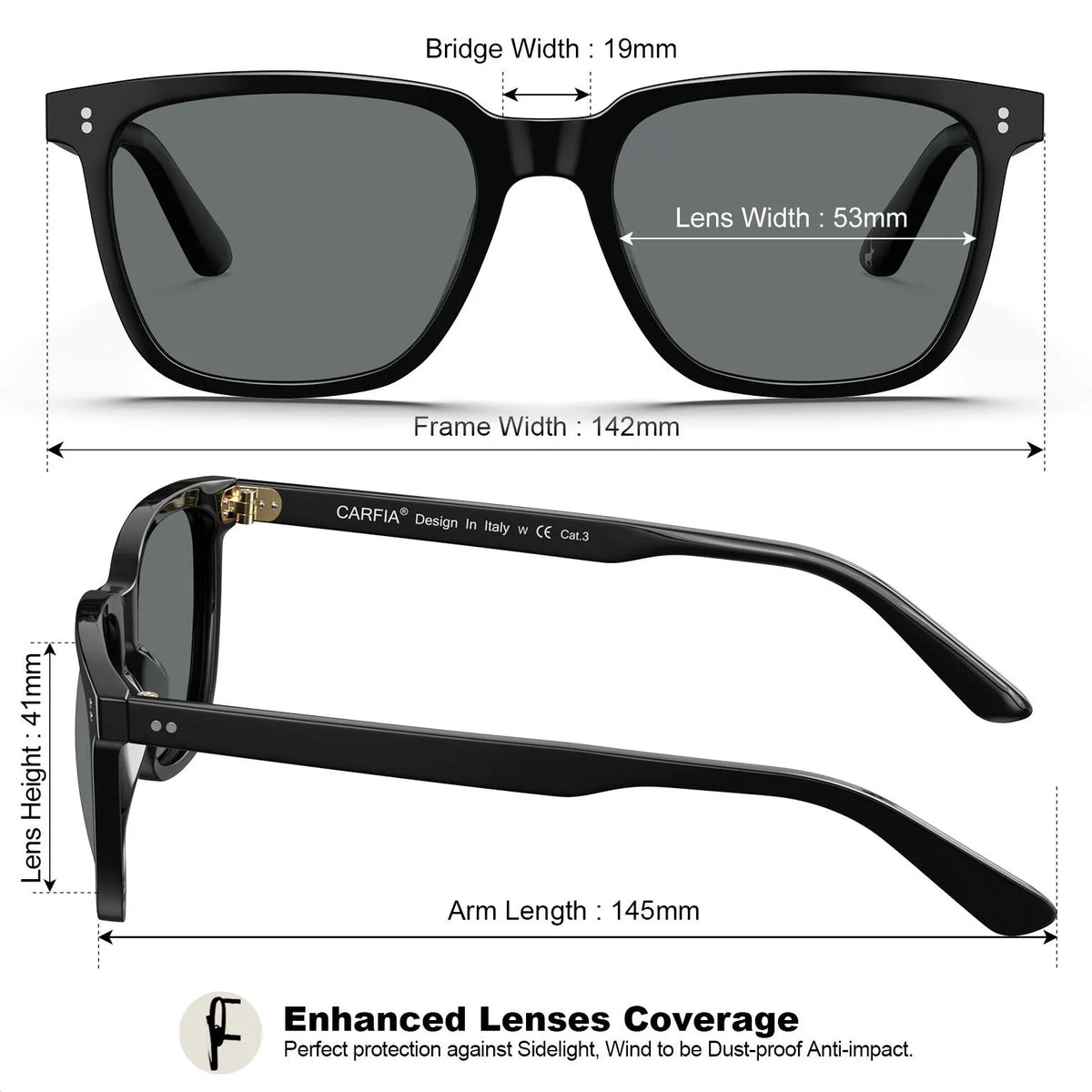 Black Kenosha-Urban Edge Sunglasses