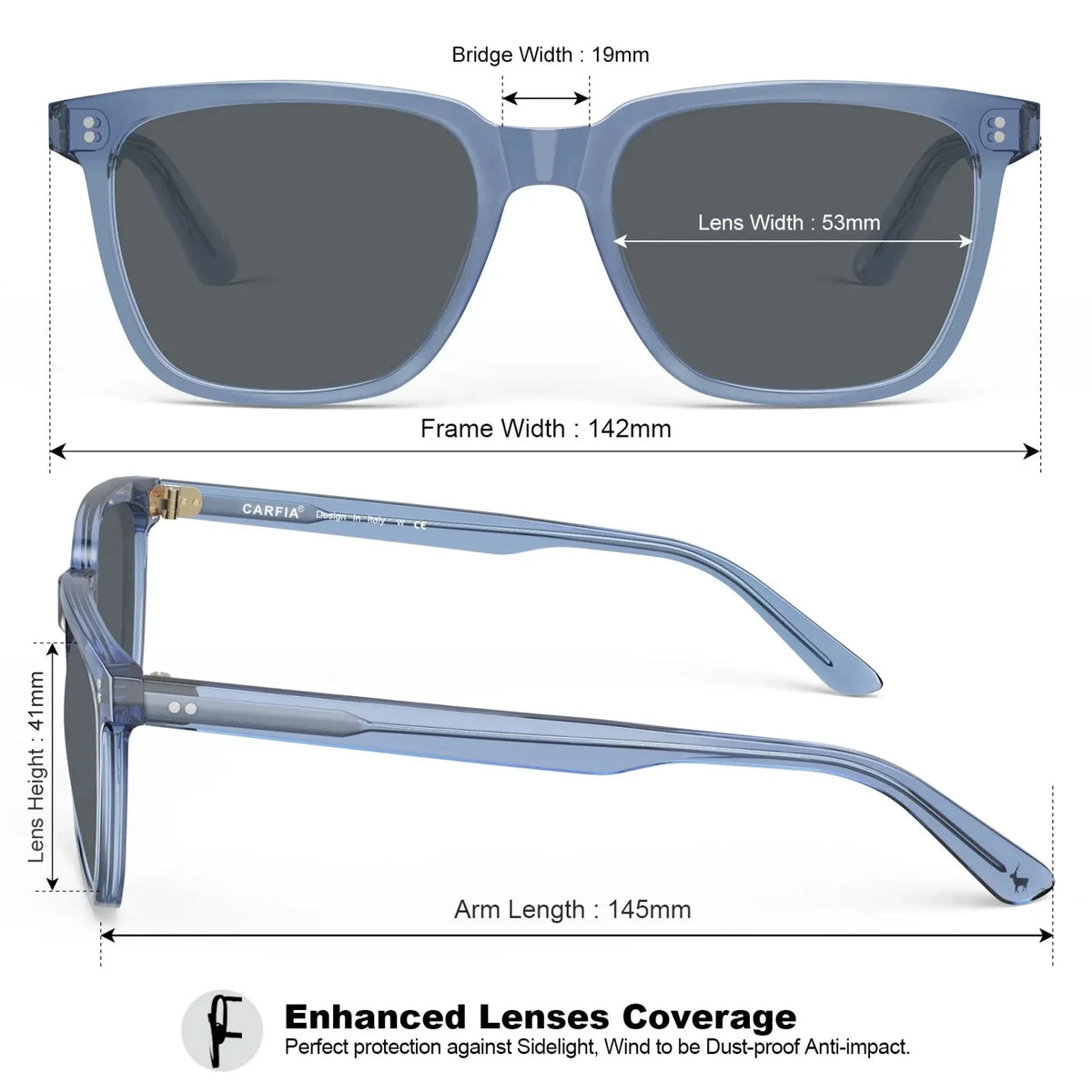 Clear blue Kenosha-Sapphire Dream Sunglasses