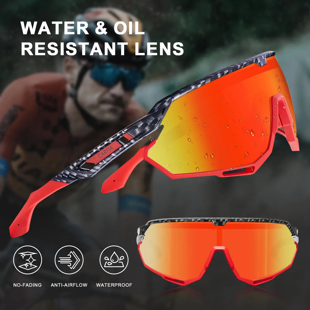 Red Trailblazer Pro-Cyclone Shield Sports Sunglasses