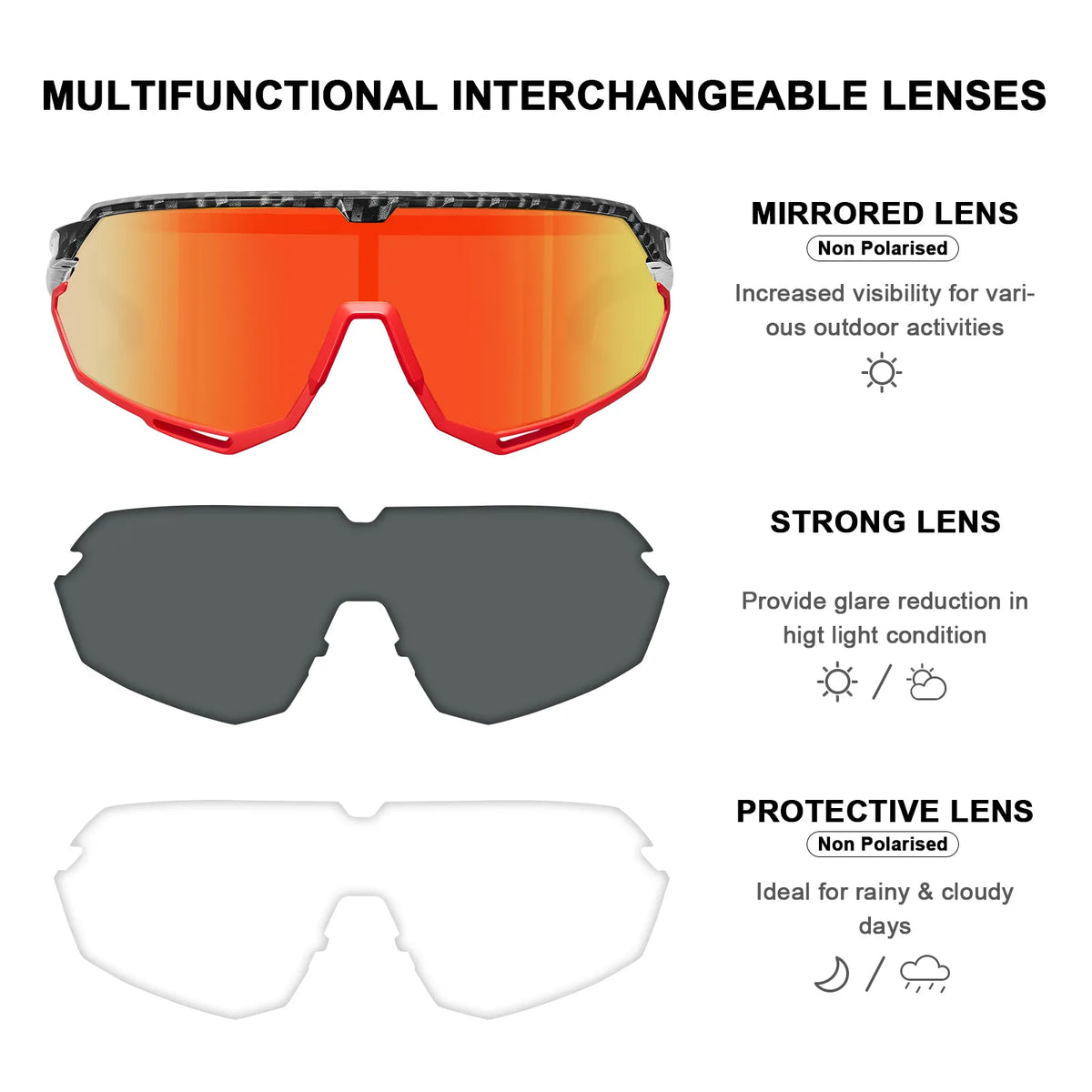 Red Trailblazer Pro-Cyclone Shield Sports Sunglasses