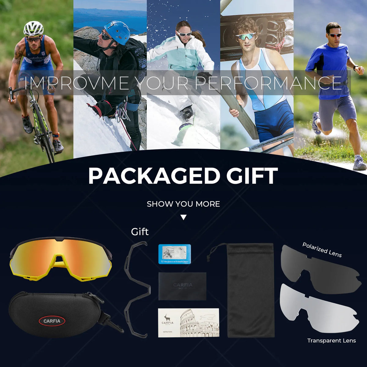 Yellow Trailblazer Pro-Race Edge Sports Sunglasses