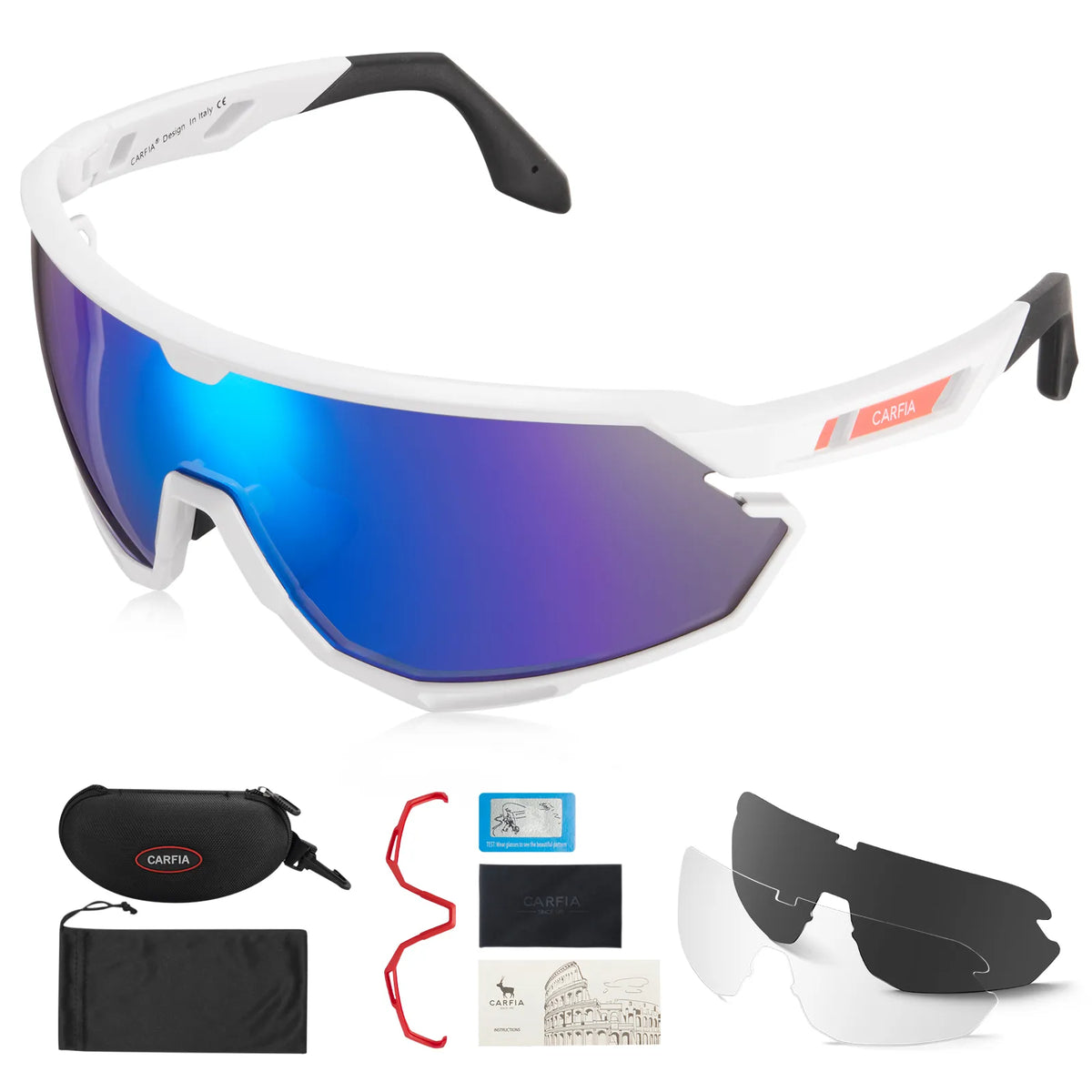 White Trailblazer Pro-AeroSight Sports Sunglasses
