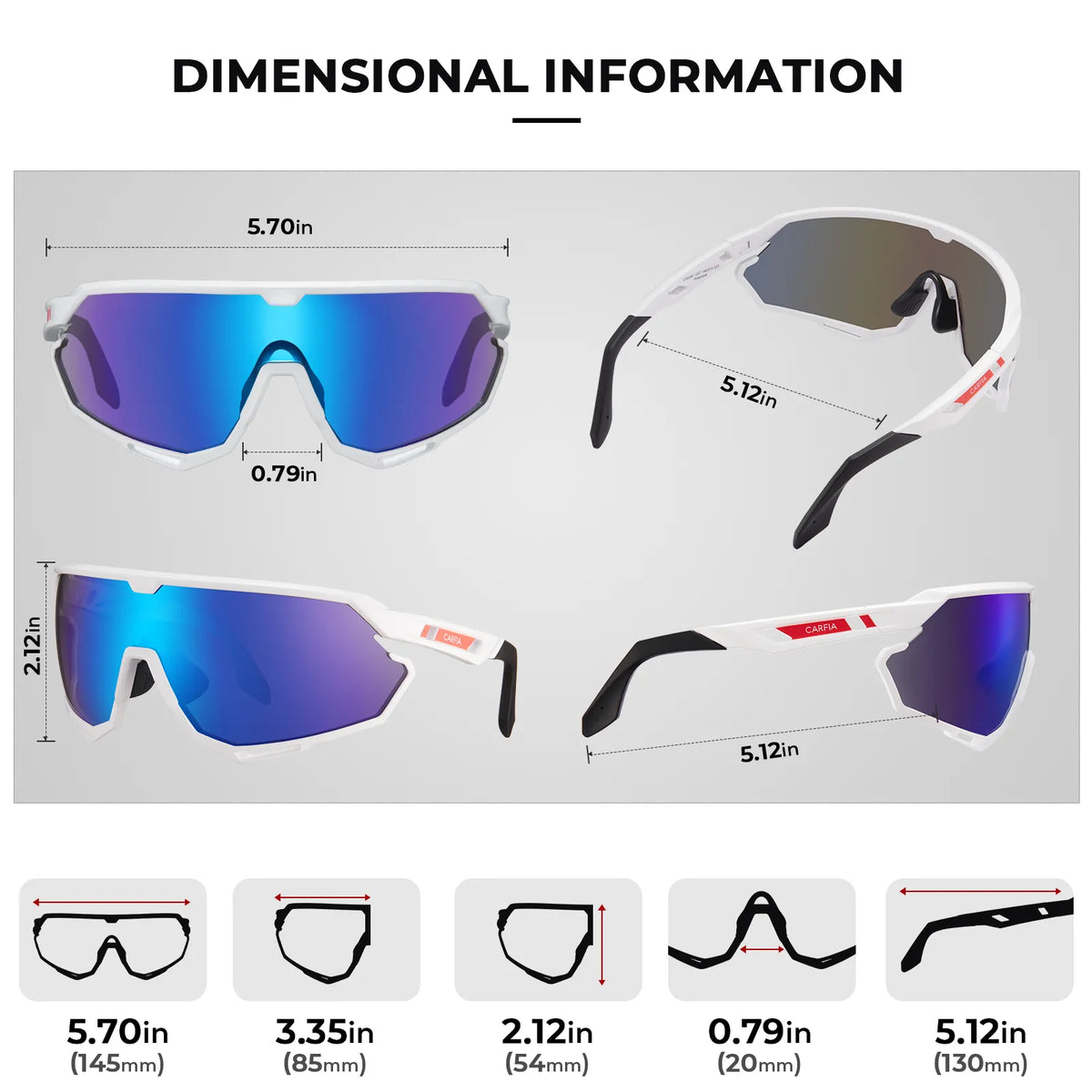 White Trailblazer Pro-AeroSight Sports Sunglasses