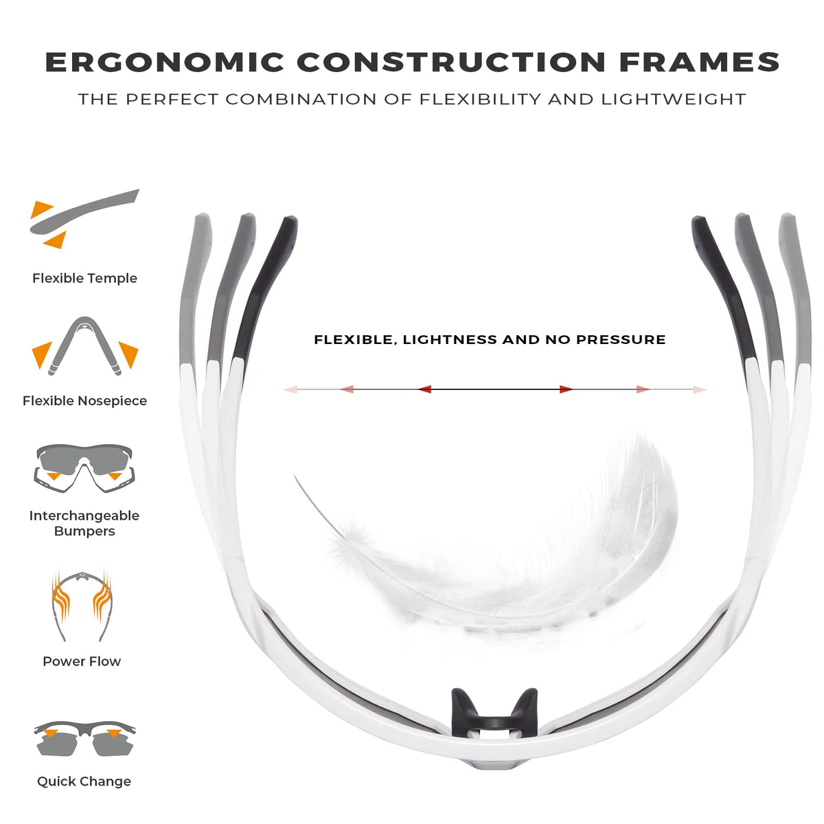 White Trailblazer Pro-AeroSight Sports Sunglasses