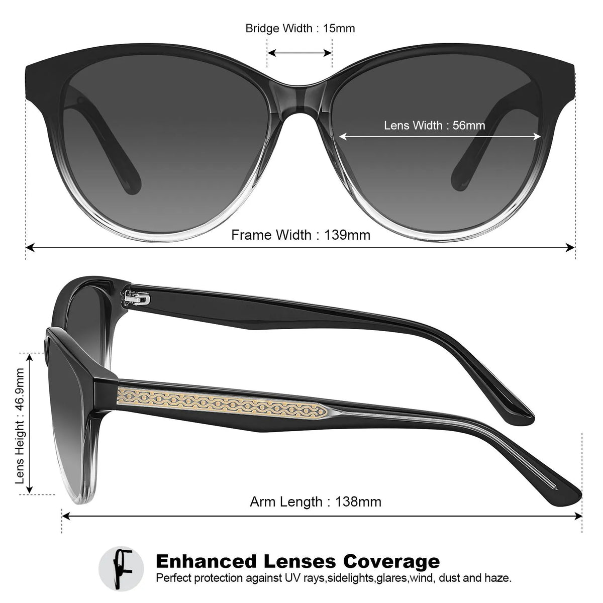 Black Barrie-Fading Night Sunglasses