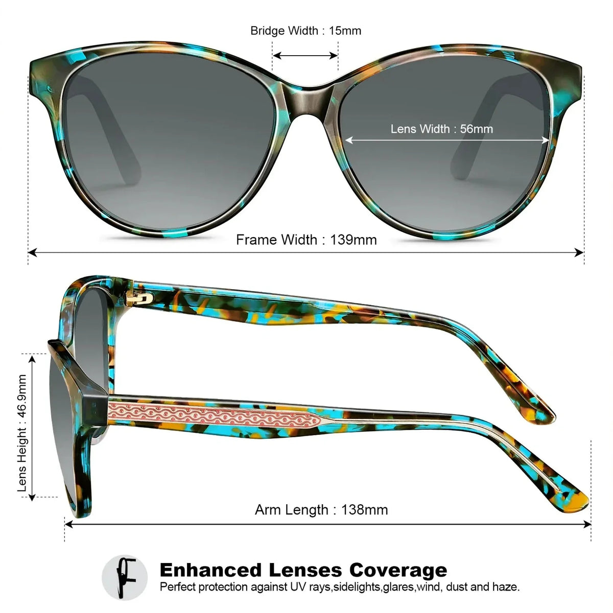 Turquoise Barrie-Blooming Fields Sunglasses