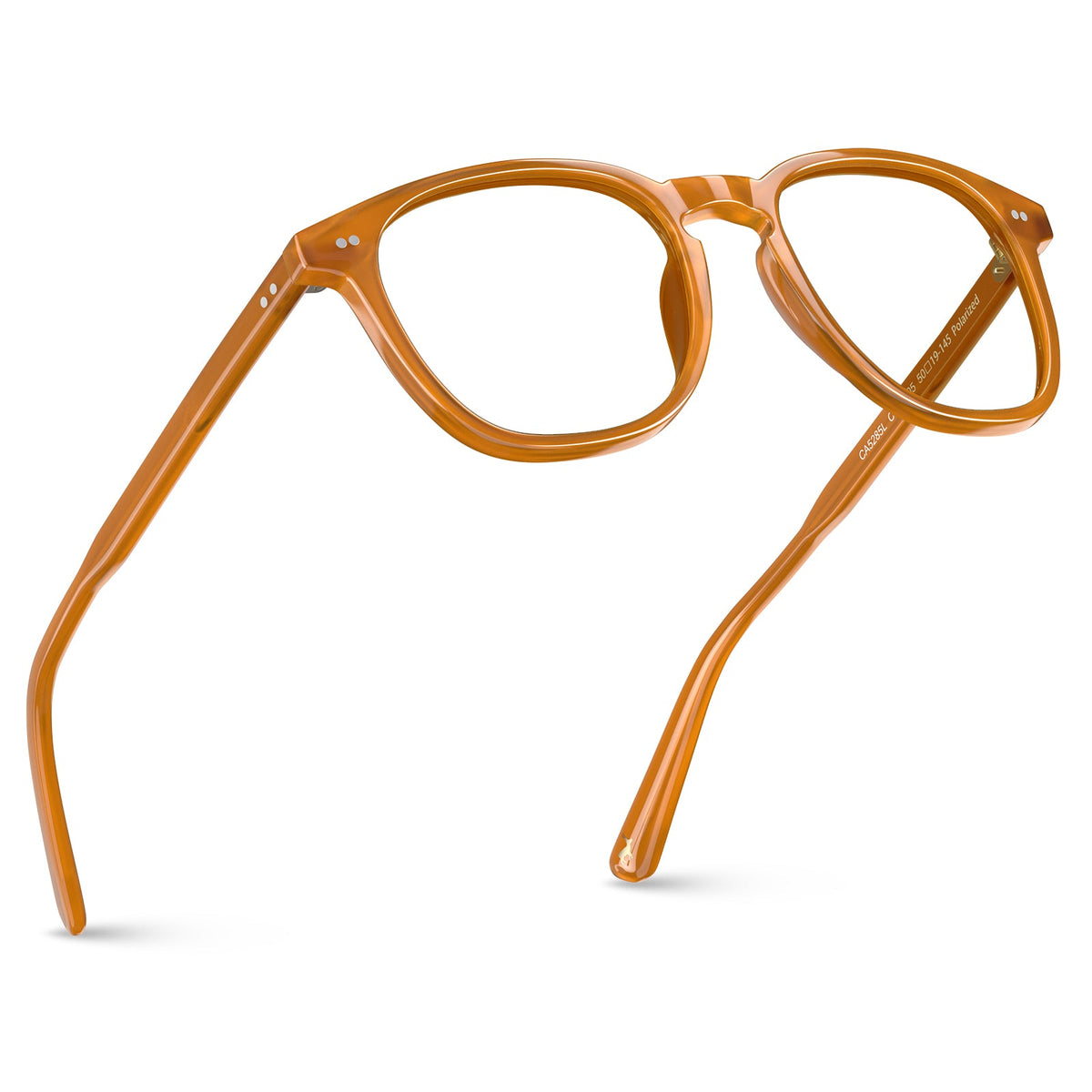 Orange square optical glasses fly view - Italian design vintage eyeglasses-fly