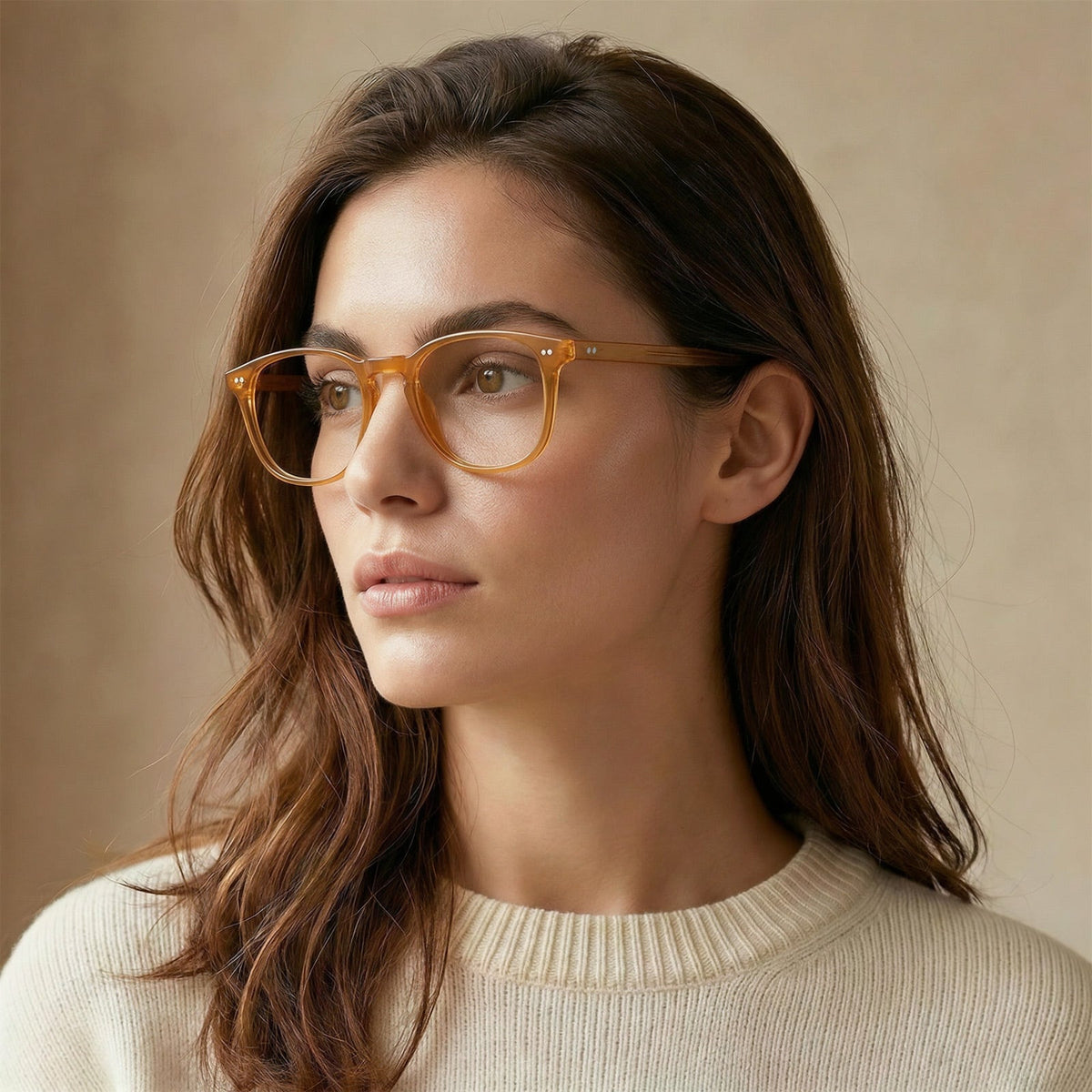 Orange square optical glasses view - Italian design vintage eyeglasses-women-lifestyle