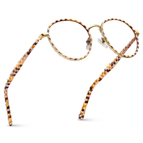 Round Prescription Glasses Tortoiseshell Acetate Frame-fly