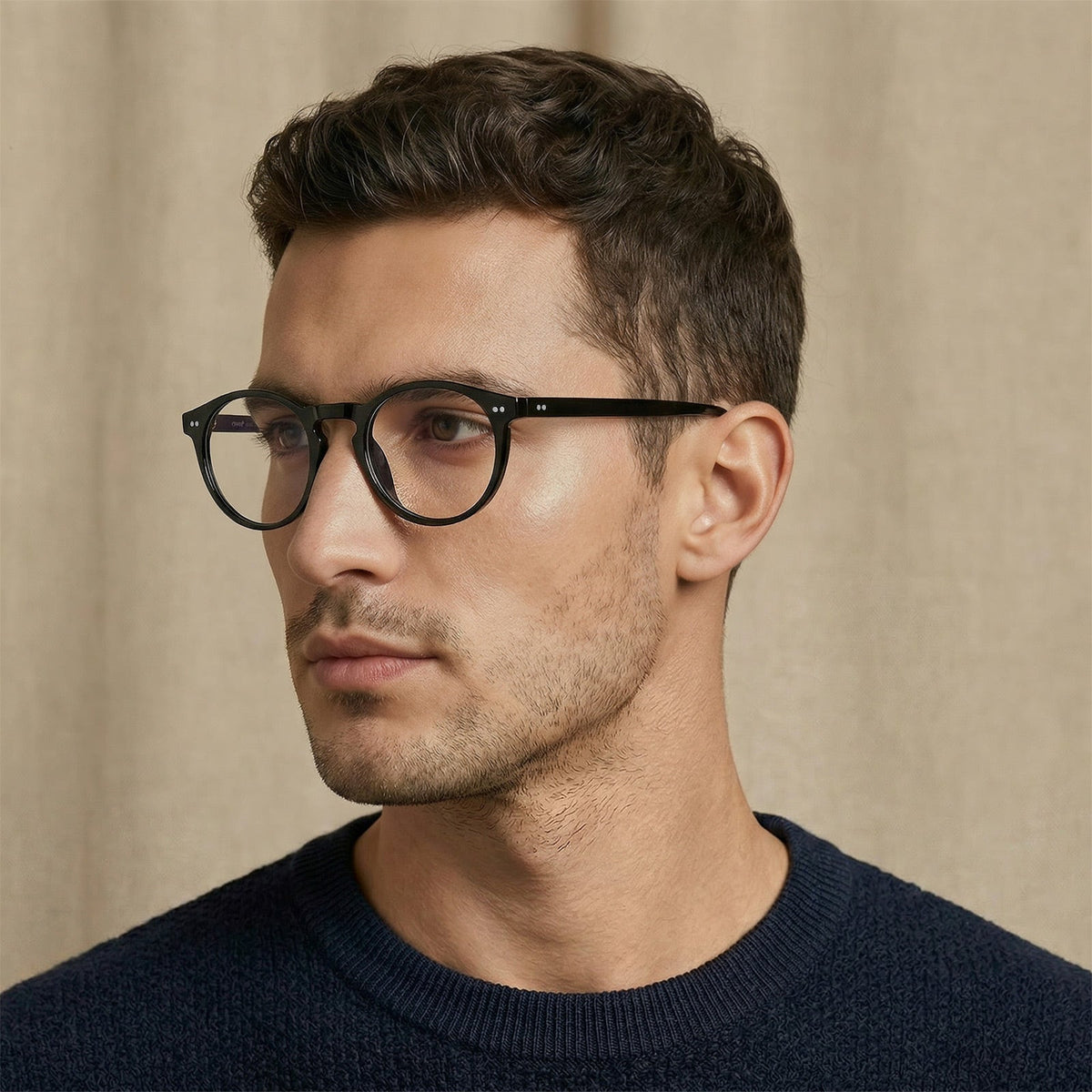 black-acetate-round-frame-eyeglasses-classic-and-distinct-two-silver-rivets-eyewear-men-model