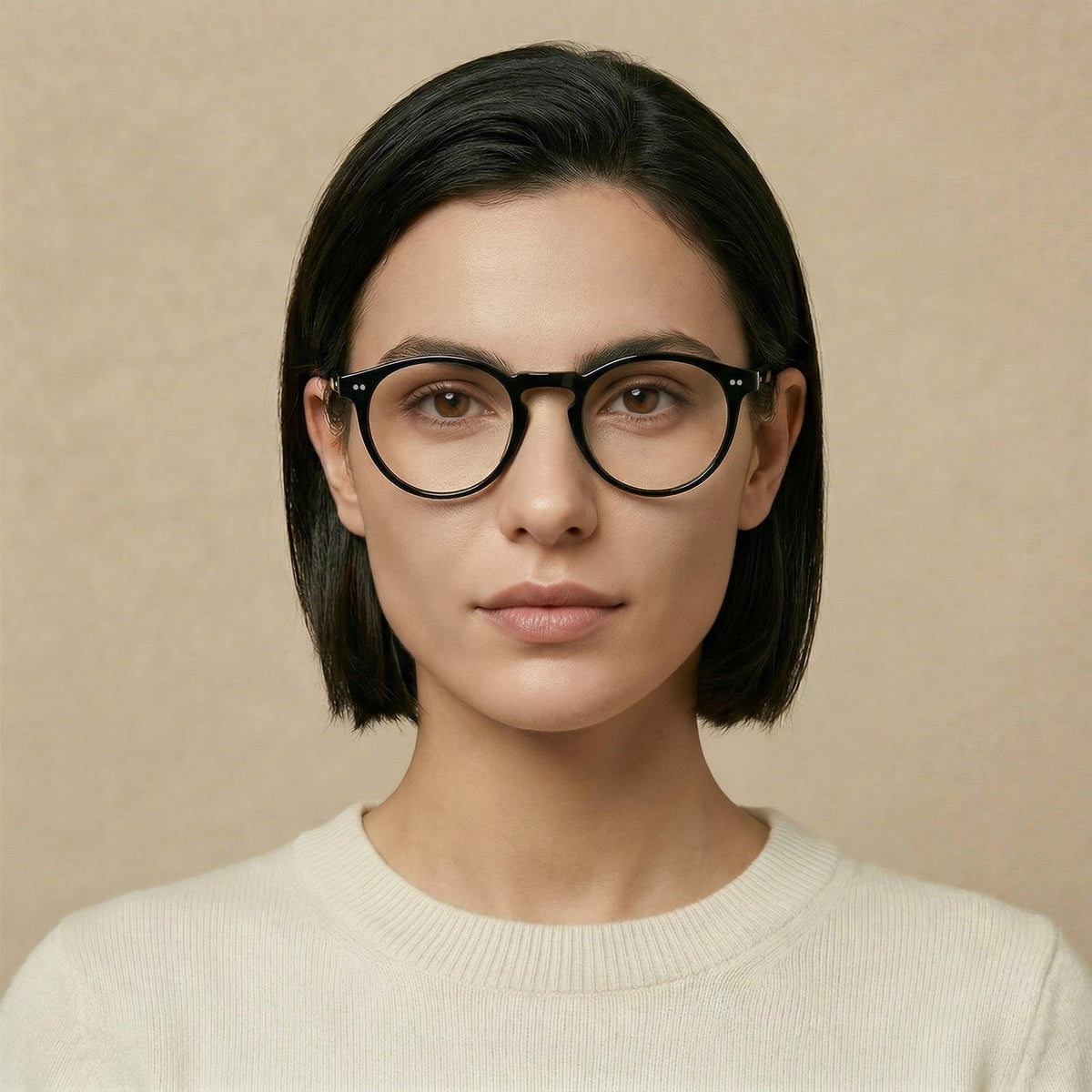 black-acetate-round-frame-eyeglasses-classic-and-distinct-two-silver-rivets-eyewear-women-model