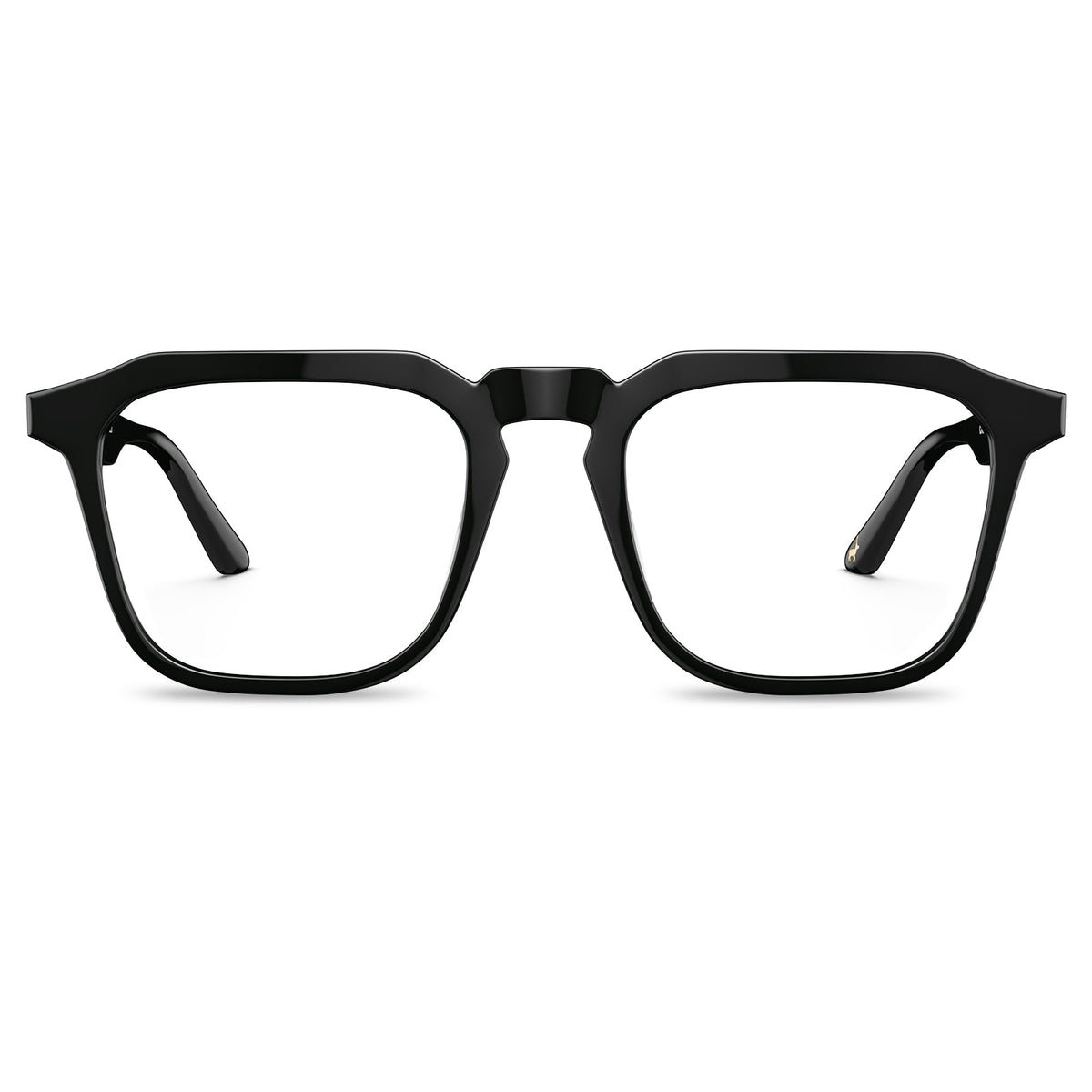 Black square eyeglasses frames Italian acetate front view