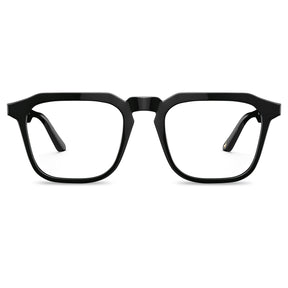 Black square eyeglasses frames Italian acetate front view