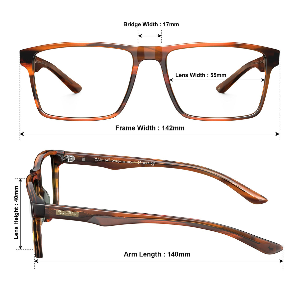 IGIOO-brown-tortoise-shell-frames-rectangular-prescription-eyeglasses-measurements-size