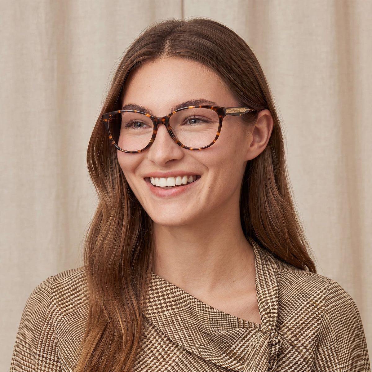 IGIOO Barrie-FC02 Tortoise Acetate Cat-Eye Prescription Eyeglasses for Women, Model View