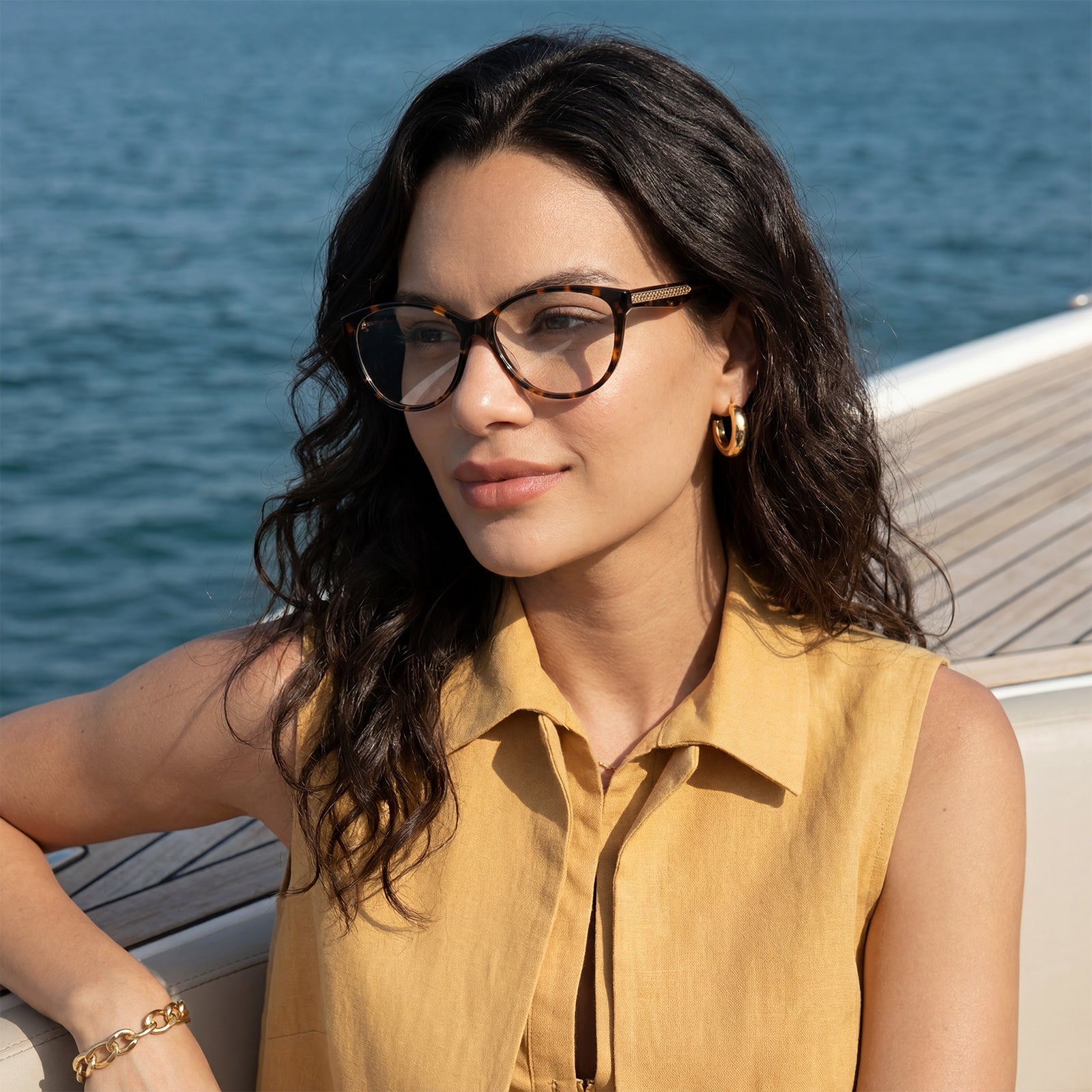 IGIOO Barrie-FC02 Tortoise Acetate Cat-Eye Prescription Eyeglasses for Women, lifestyle View