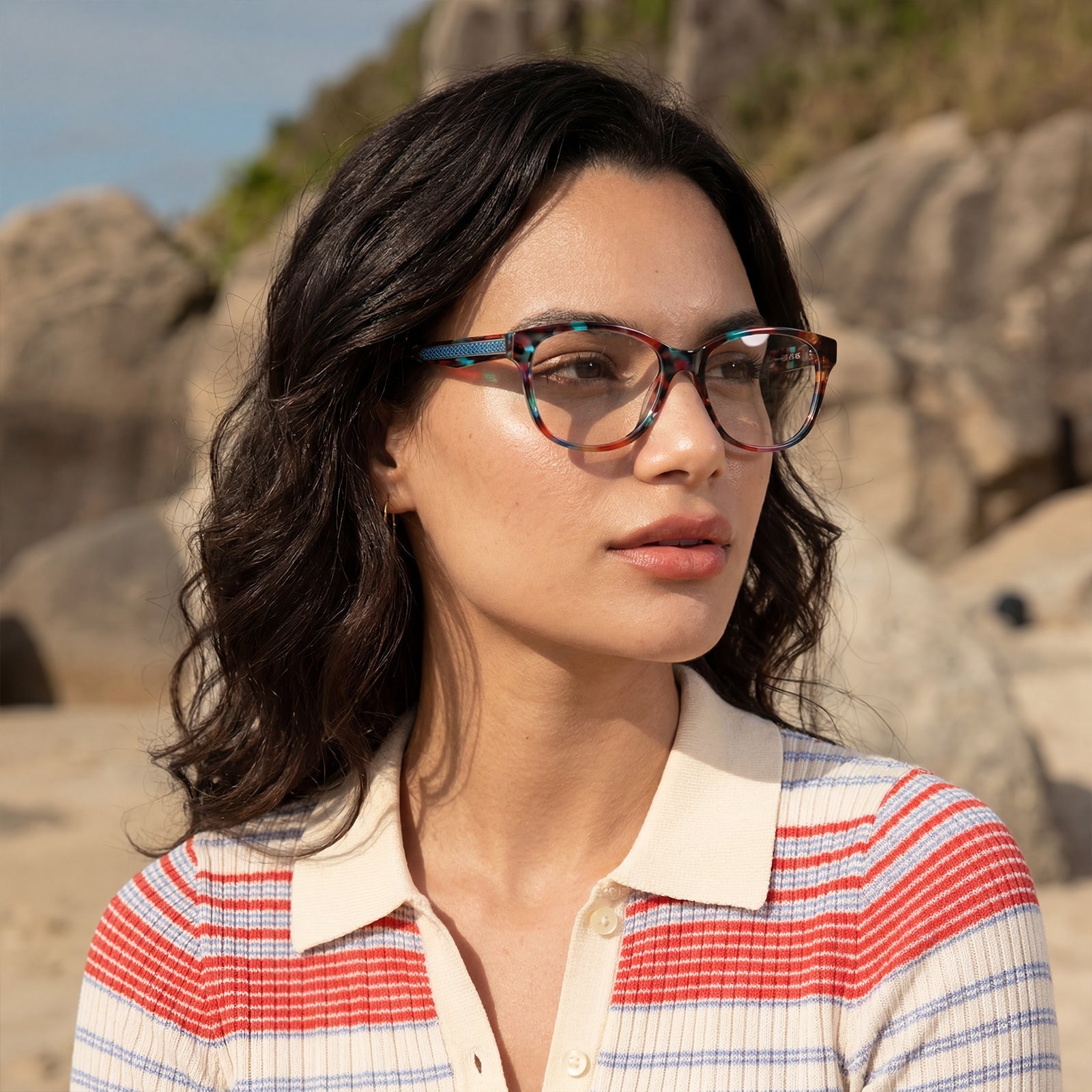 IGIOO Barrie-FC03 Tortoise Acetate Cat-Eye Polarized Eyeglasses for Women, model View