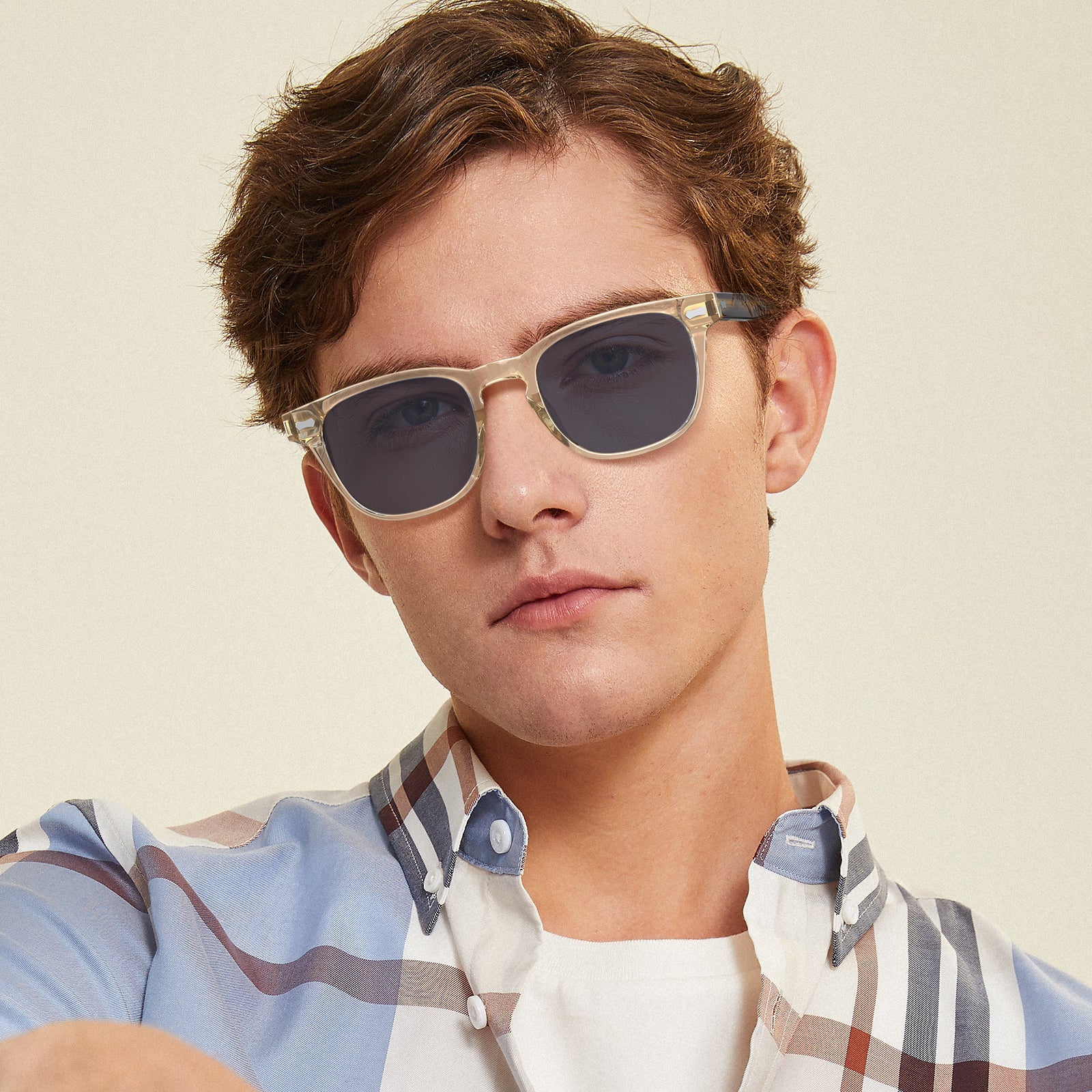 IGIOO Jena-C08 Gold Sunglasses for Unisex, Side View