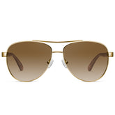 IGIOO Poptart-S05 Gold Aviator Sunglasses for Unisex, Front View