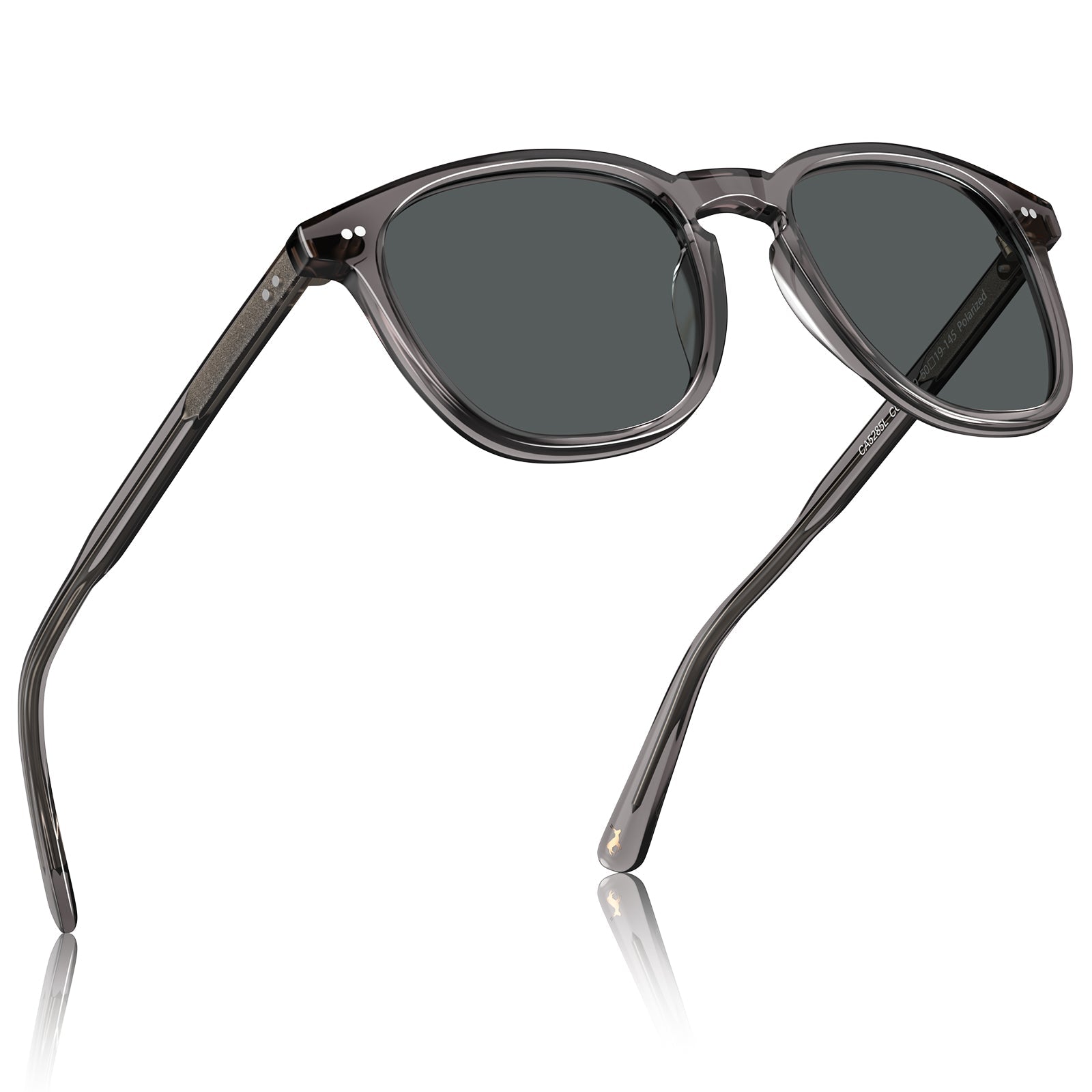 IGIOO Downey-L09 Black Acetate Heart Polarized Sunglasses for Men, Angle View