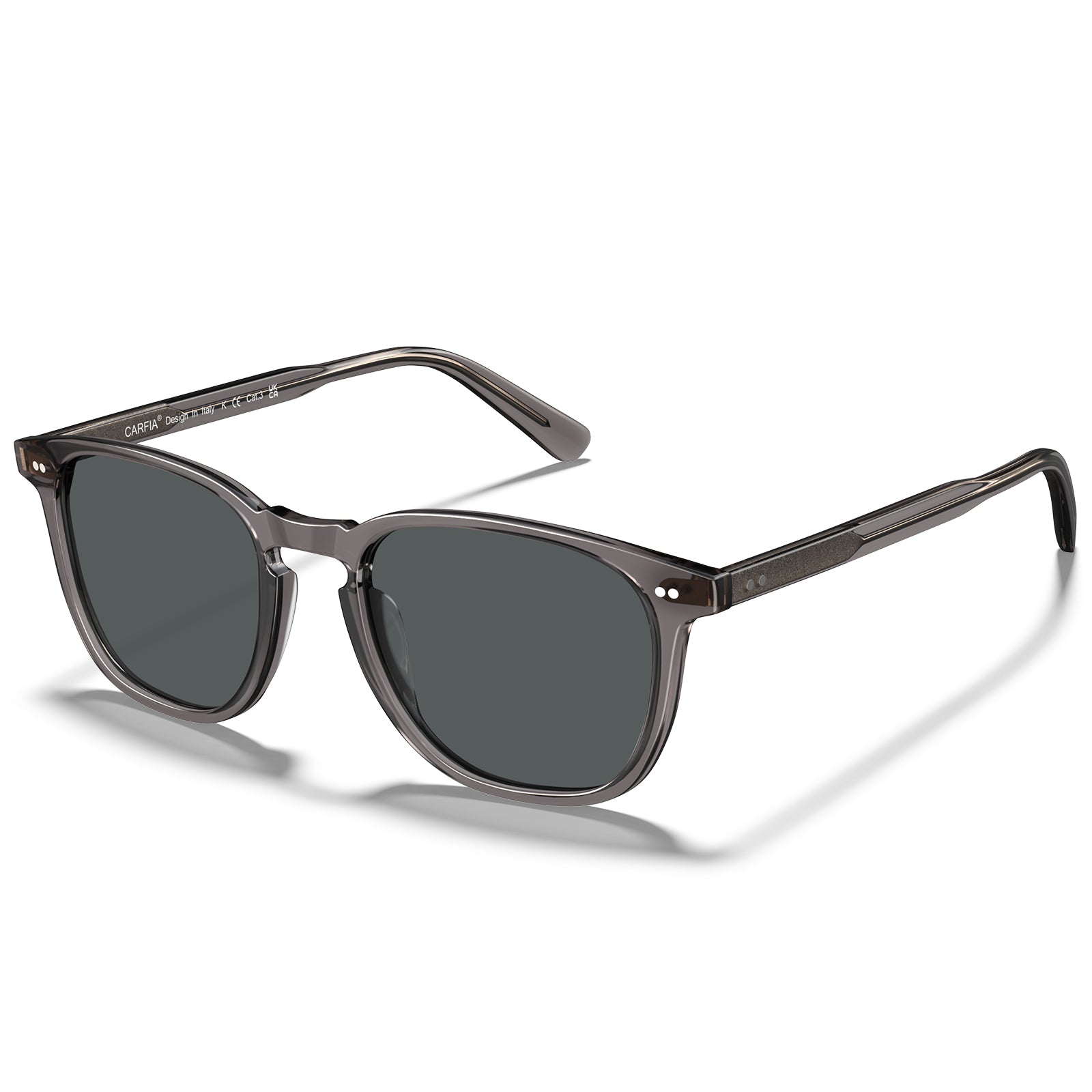 IGIOO Downey-L09 Black Acetate Heart Polarized Sunglasses for Men, Side View